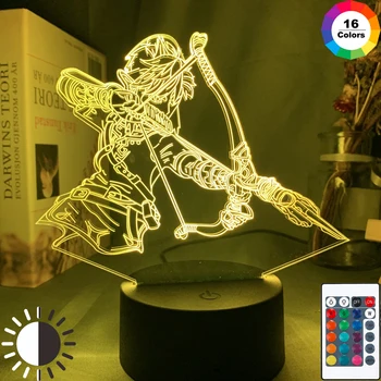 

The Legend of Zelda Link Figure Led Night Light for Game Room Decor Ideas Event Prize Nightlight Color Changing Desk Usb Lamp
