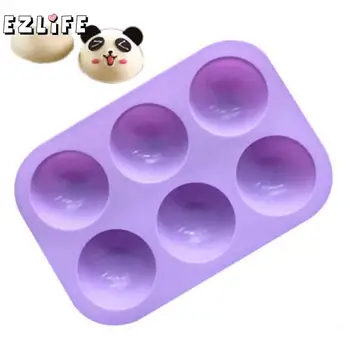 

EZLIFE Purple 6 Holes Silicone Baking Mold 3D Half Chocolate Ball Cupcake Mold Sphere CHW6491 Mold DIY Soap Cake U3W6