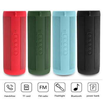 

T2 Mini Column Bluetooth Speaker Wireless Portable Waterproof Outdoor Music Bass Loudspeaker TF Card FM Aux Hi-Fi Subwoofer