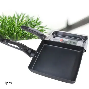 

Japanese Style Jade Burnt Pan Pan Kitchen Multipurpose Square Fry Pan Mini Nonstick Portable Durable