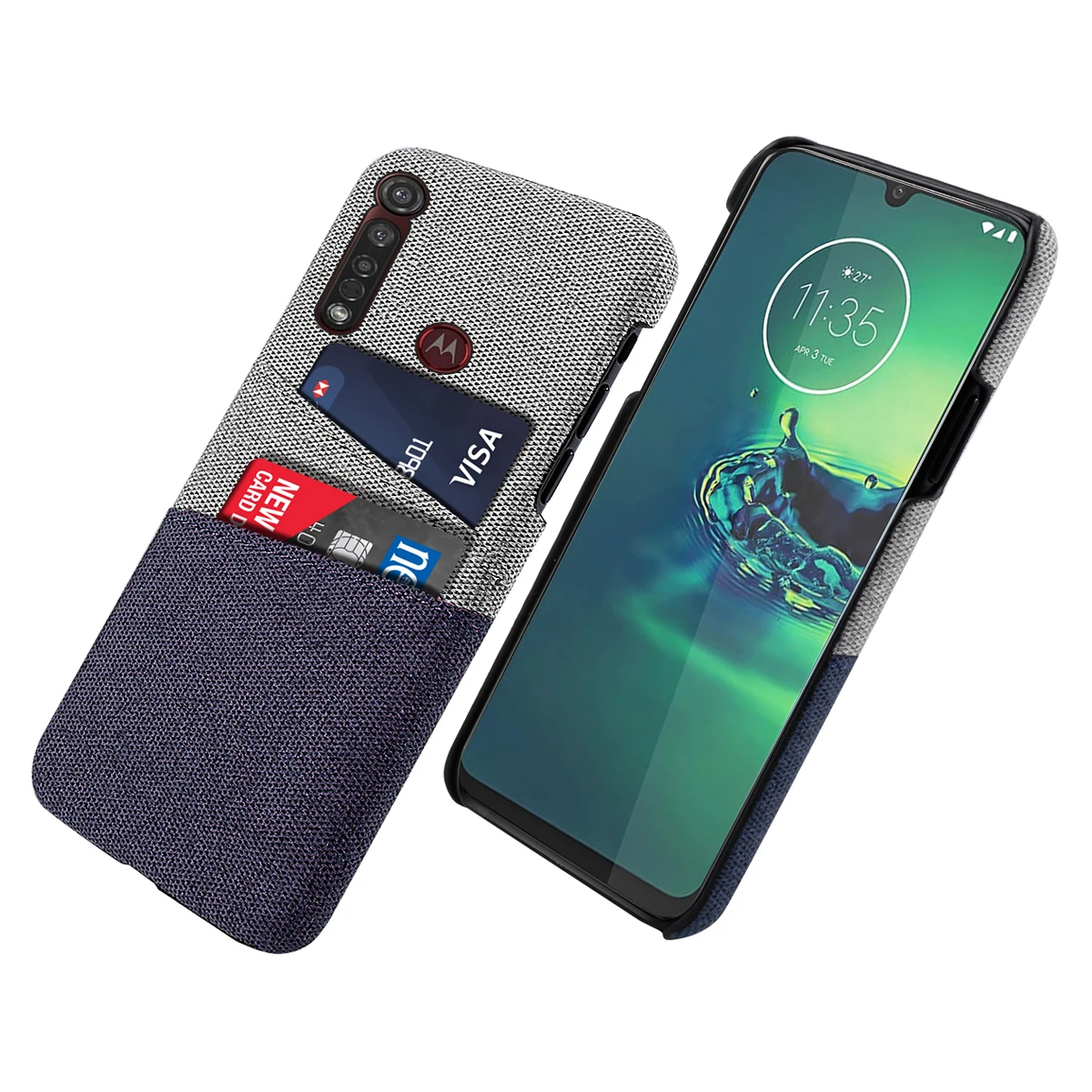 Для Motorola Moto G8 Plus Чехол Ультра Тонкий Жесткий ПК против царапин ткань Защитный кошелек чехол для Moto G8 Plus Чехол для карт