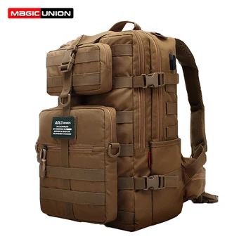 

MAGIC UNION Tactical Backpack Hiking Traveling Camping Bags for Men Women 3 in 1 Detachable Camouflage Backpack USB Charging Bag