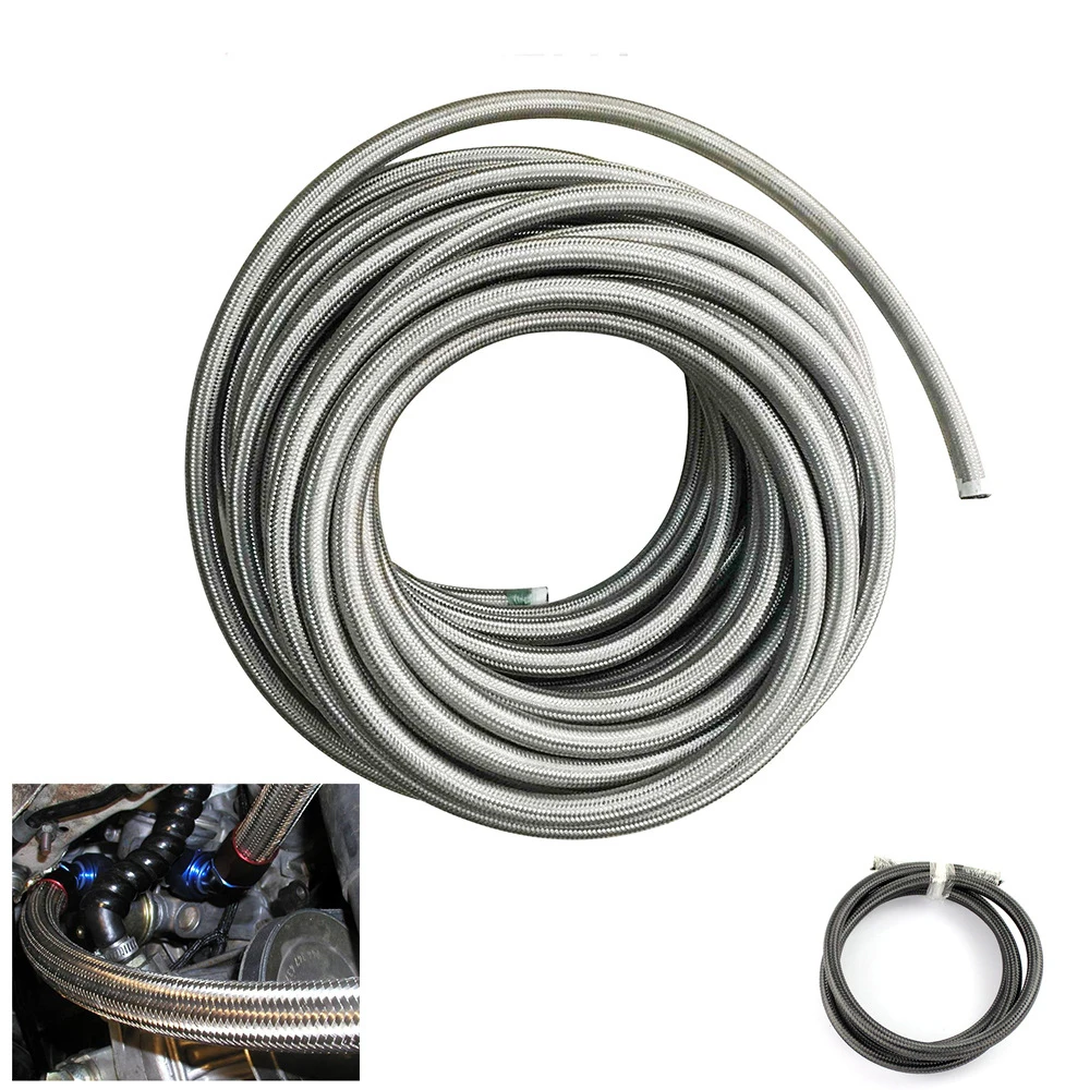 

Stainless Steel Oil Hose End Fuel Hose Automobile Modified Radiator Oil Pipe Stainless Steel Braided Pipe AN4/AN6/AN8/AN10/AN12