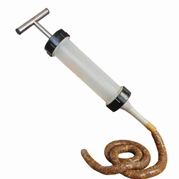 

1PC Sausage Stuffer Durable PP Stainless Steel Kitchen Food Grade Sausage Maker Meat Filler Tube for Restaurant