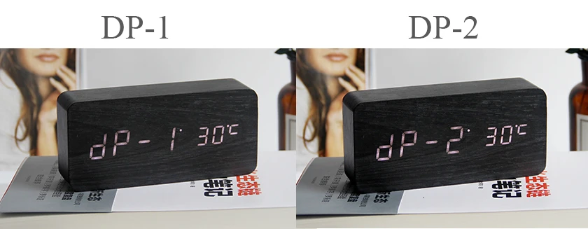 LED Wooden Alarm Clock Watch Table Voice Control Digital Wood Despertador Electronic Desktop USB/AAA Powered Clocks Table Decor