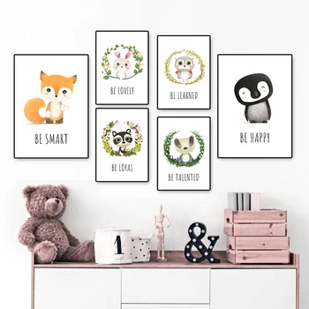 

Canvas Poster Animal Print Rabbit Sloth Kids Room Baby Room Wall Decoration Nursery Wall Art Decor Picture Home Decor