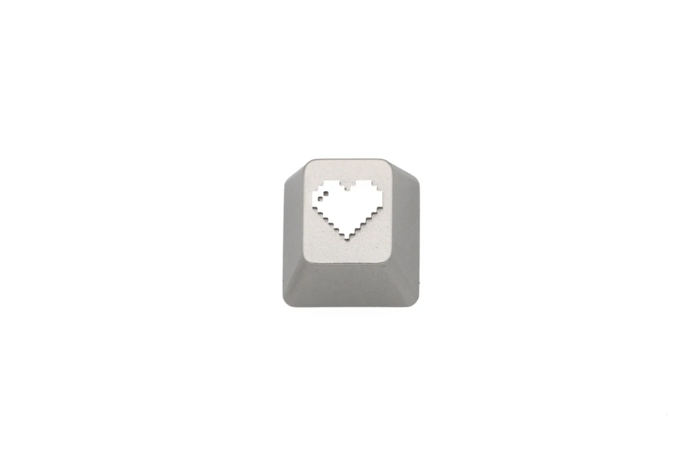 Pixel Heart Teclados de Alumínio Anodizado para Teclados Mecânicos Personalizados Perfil de Cereja Cinza Preto Vermelho Verde e Prata - Imagem 5