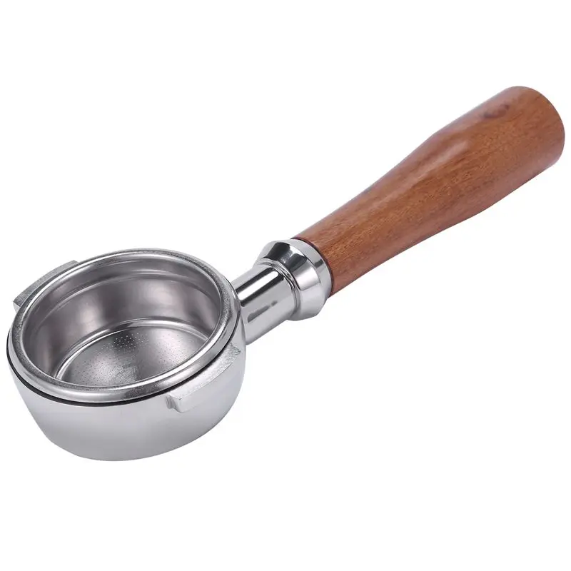 58Mm Stainless Steel Coffee Machine E61 No Base Filter Bracket Bottomless Handle Spoon Wooden Professional | Дом и сад