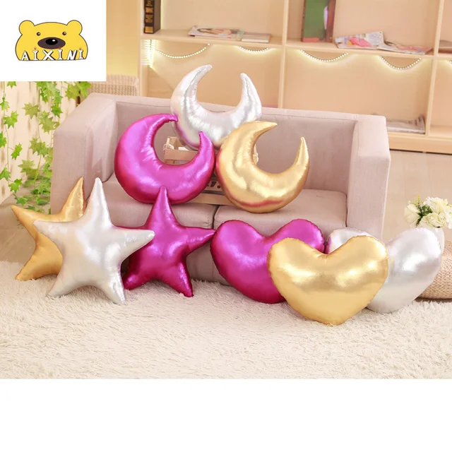 Stuffed Moon Plush Star Love Heart Plush Toys Soft Shining Sky Series Pillow Cushion Sofa Pillow Kawaii Christmas Gift for Girl 1
