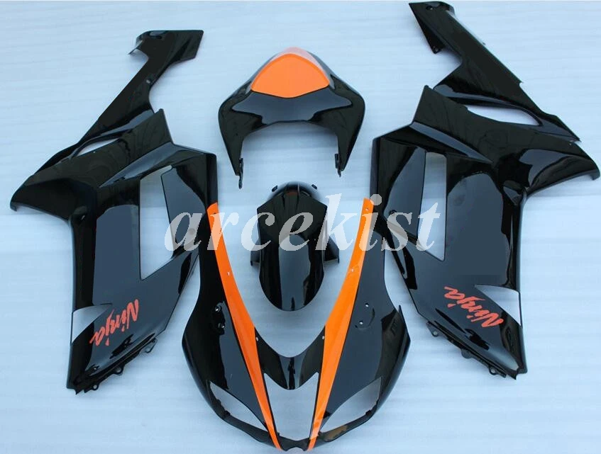 

4Gifts New Abs Fairings Kit Fit for kawasaki Ninja ZX6R 636 2007 2008 07 08 6R ZX-6R Bodywork set Custom black orange hot sell