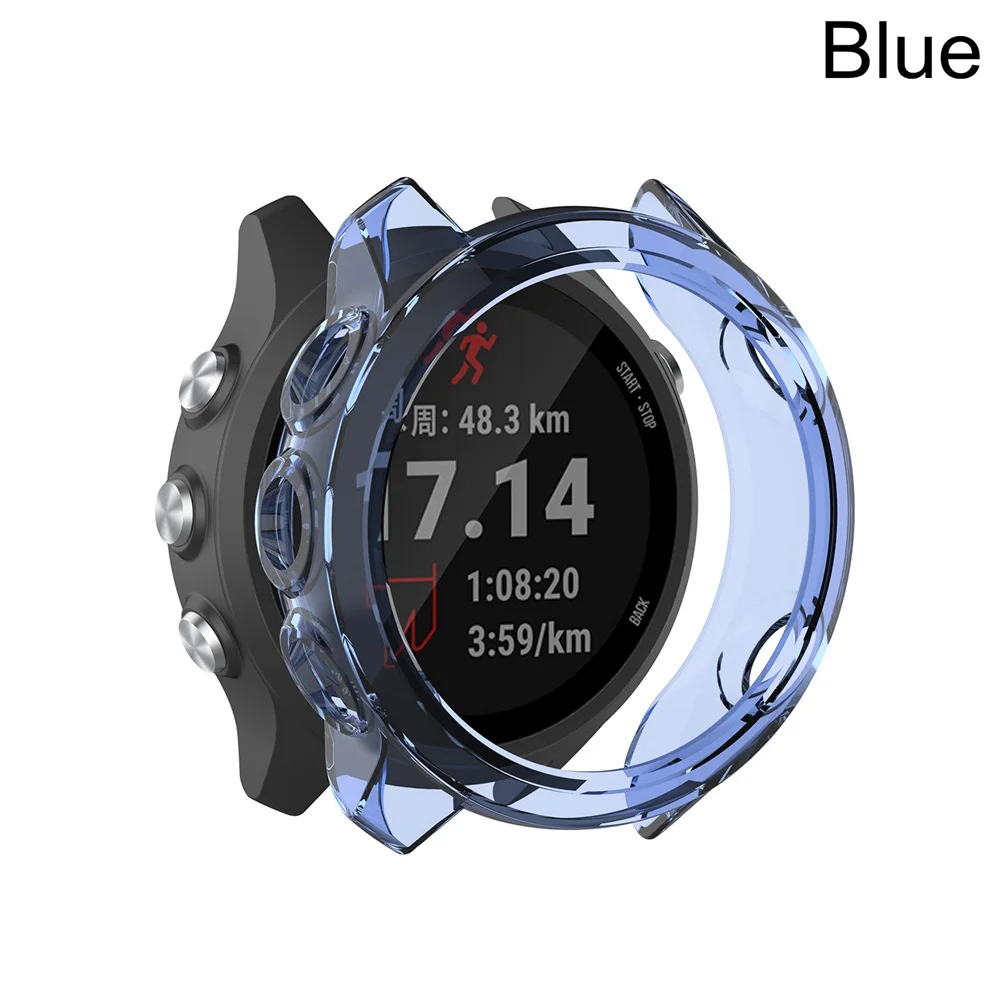 blue Для Garmin Forerunner 245 M/245 TPU чехол для часов защитный чехол для браслета Корпус Замена ударопрочный Прозрачный чехол для смарт часов - Цвет: blue