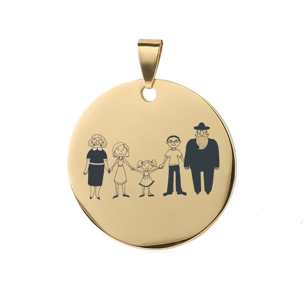 Stainless Steel Metal Tag Pendant Custom Made Laser Logo Personalized Family Gifts Mom Dad Daughter Son Engraved | Дом и сад