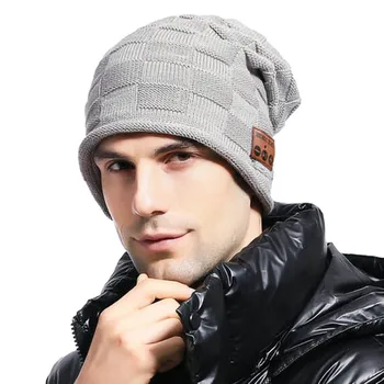 

Practical Acrylic Wireless Bluetooth 5.0 Music Headset Hat Speaker Warm Knitted Running Beanie High Quality Built-in Microphone