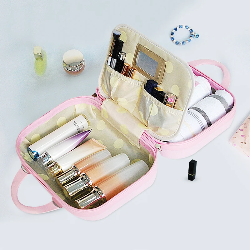 

Mihawk Travel Girl Makeup Suitcase Tote Child Lovely Luggage Case Cosmetic Box Weekend Clothes Beauty Toiletry Organizer Supply