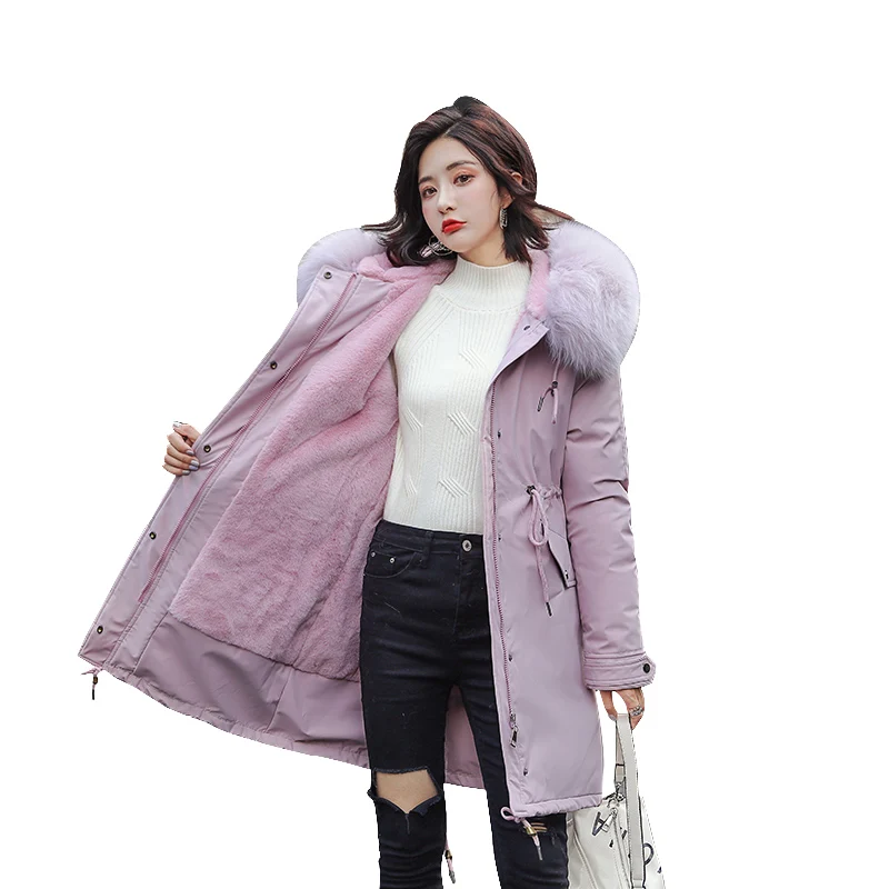 Tanie Zagęszczony parka kobiety slim długi płaszcz zimowy dół bawełny panie parka puchowa kurtka kobiety 2019 płaszcz zimowy