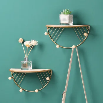

Wrought Iron Hook Wall Storage Shelf Morden Brief Style Home Living Room Wall Decoration Practial Storage Rack