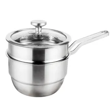 1 компл. Молочный паровой горшок двухслойный из нержавеющей стали многофункциональный котел для приготовления кастрюль 18 см с одним дном для молока и подставка для приготовления на пару