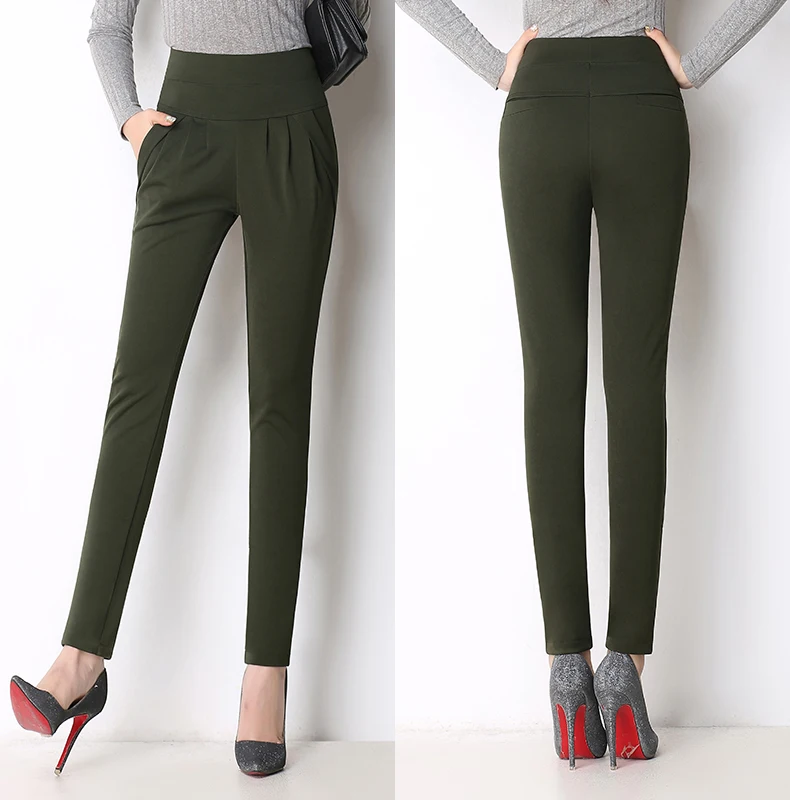 New Autumn Women Casual Loose High Waist Harem Pants Ladies Office Pants Plus Size Trousers S~4XL 5XL 6XL Blue Red Khaki Brown (20)
