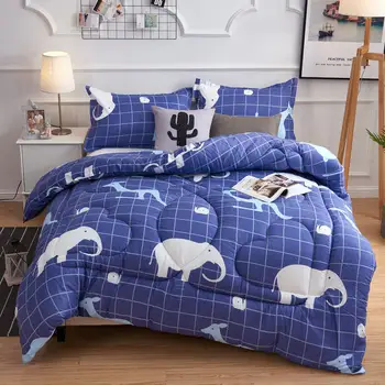 

2019 New Autumn Winter Wear white Printing Quilted Cotton Velvet Double and Spring Christmas gift
