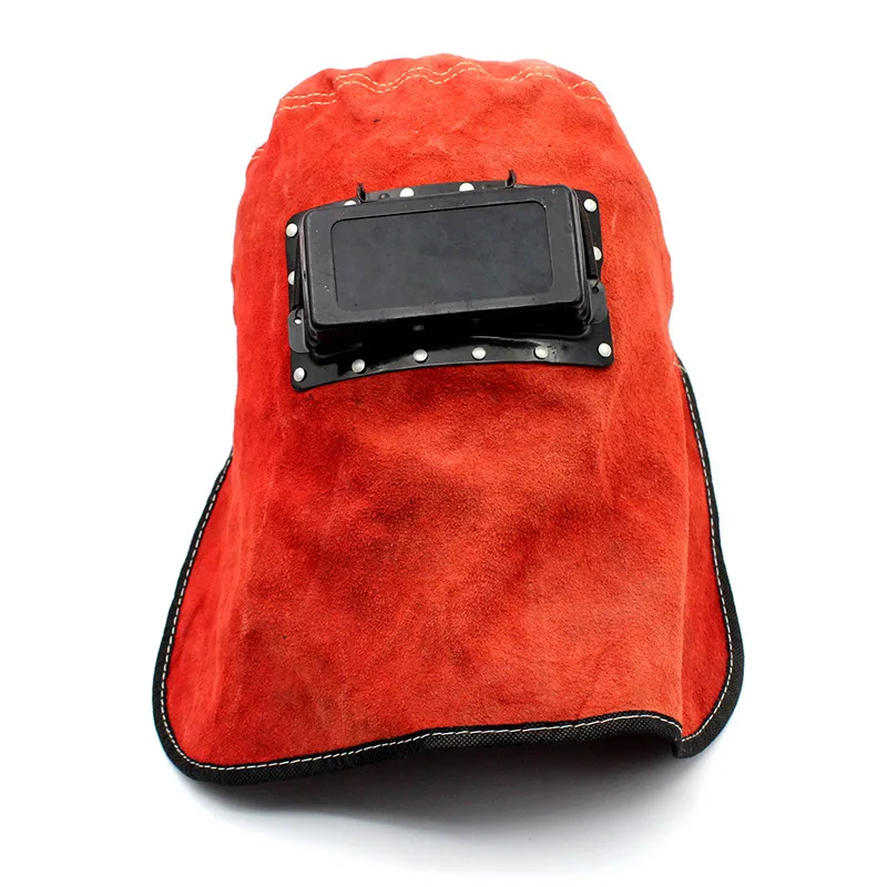

Manufacturers Direct Selling Cowhide Welding Mask Head-Mounted Welder's Helmet High-temperature Resistant Insulated Mask Cheap