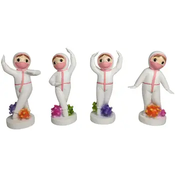 

4pcs Figure Appearance Adornment Exquisite Design Resin Indoor Adornment Scene Adornment