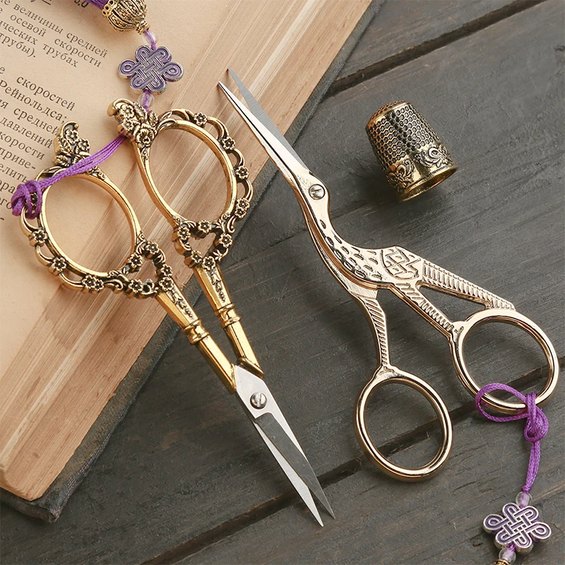 SHWAKK Embroidery Scissors Stainless Steel Sharp Stork Scissors for Sewing Crafting Art Work Threading Needlework DIY Tools