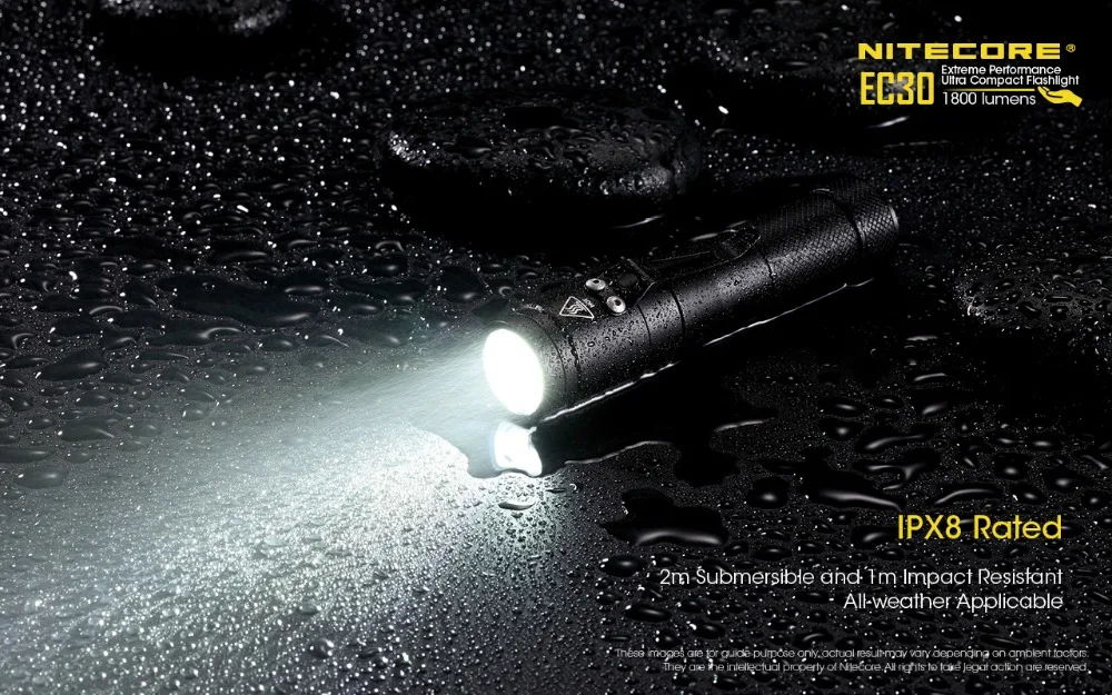 Тактический светильник NITECORE EC30 для вспышки CREE XHP35 HD max 1800 люмен, наружный фонарь 220 м, ручной светильник для поисково-спасательных работ