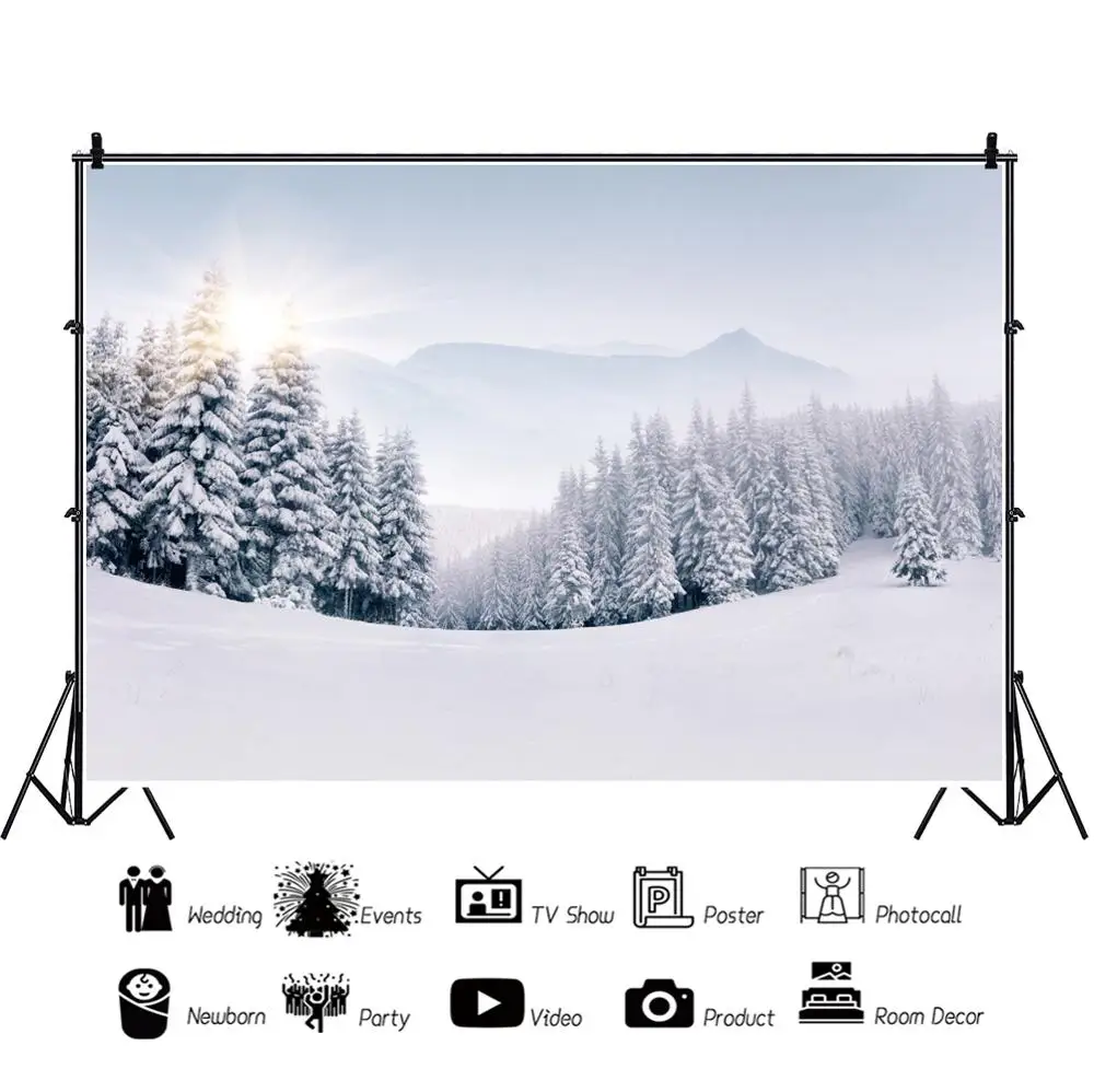 

Yeele Winter Snow Christmas Photocall Photozone Forest Baby Photography Backdrop Photographic Backgrounds For Photo Studio Props