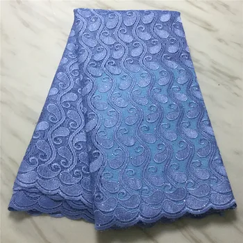 

Most popular SKY BLUE 2020 New African Lace Fabric 5 yard High Quality guipure lace Water Soluble Nigerian lace fabric for party