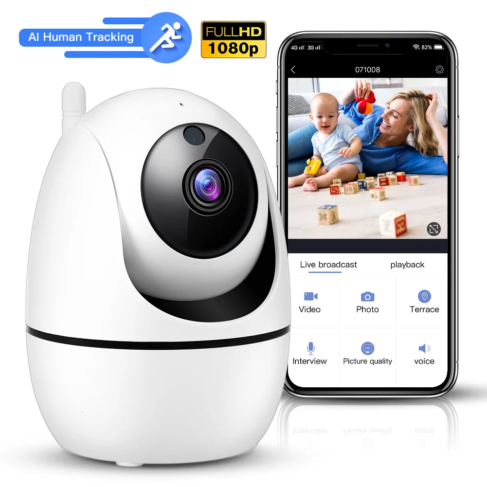 

1080P Wireless WIFI Camera AI Human Tracking Indoor Home IP Camera Speed Dome CCTV Security Cameras P2P Camara WIFI Exterior