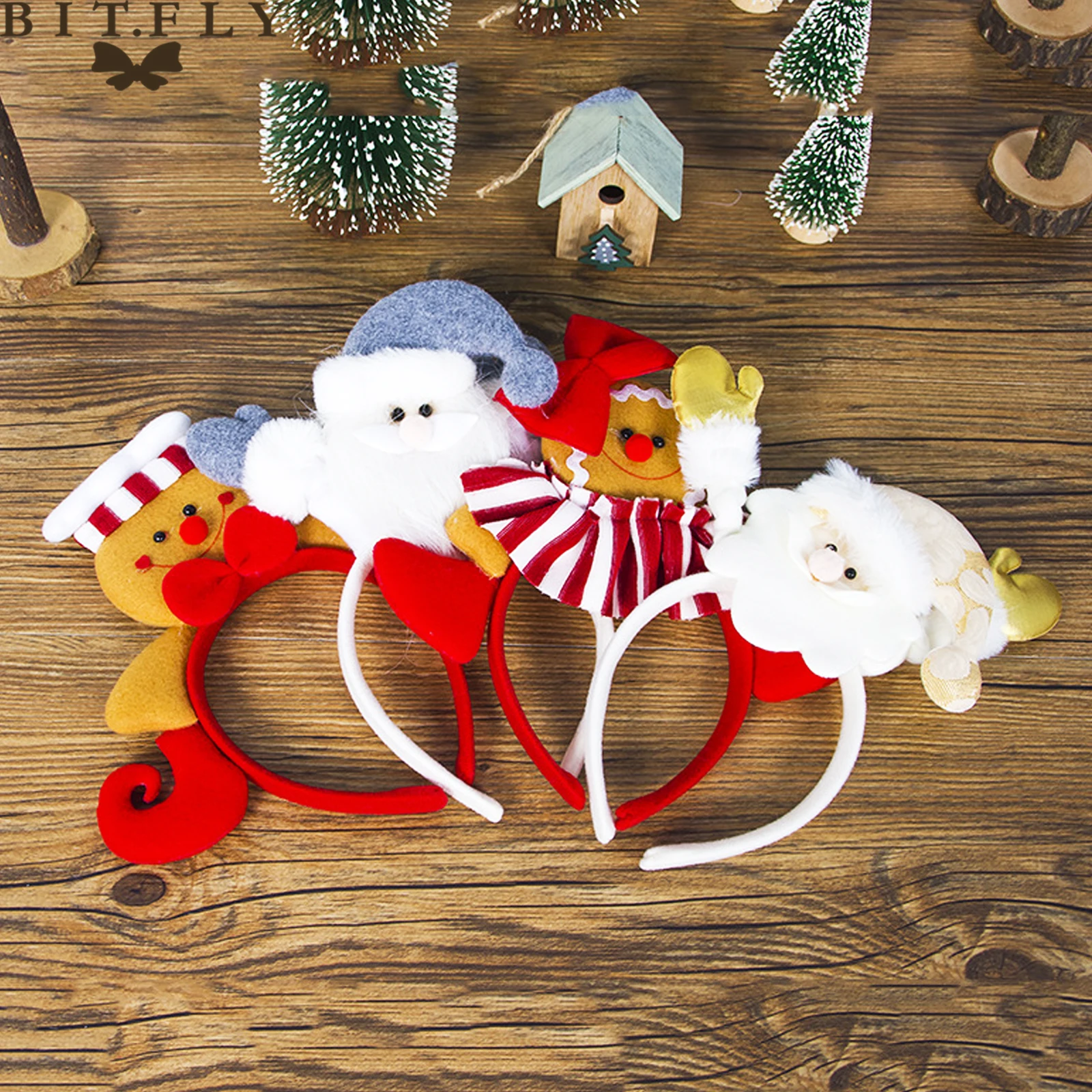 1 шт., Рождественская повязка на голову, повязка на голову с рогами, снежинками, рождественской елкой, обруч на голову, головные уборы, рождественские, вечерние, для детей, подарок