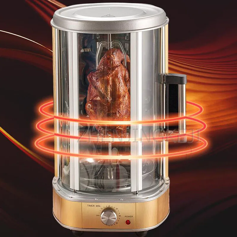 Household Electric Oven Vertical Automatic Spin Smokeless Stainless Steel High Capacity Intelligent Temperature Electricity Oven 5