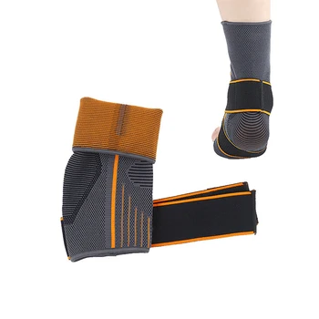 

1pc Running Sports Protector Ankle Support Magic Sticker Warm Striped Nylon Strap Brace Sprain Prevention Elastic Breathable Gym