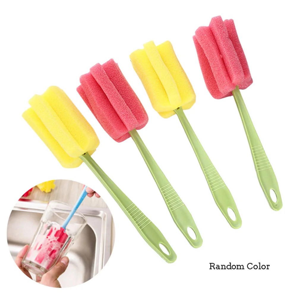 

Sponge Cleaner Long Handle Cleaning Brush Bottle Glass Cup Scrubber For Kitchen Durable 1Pc