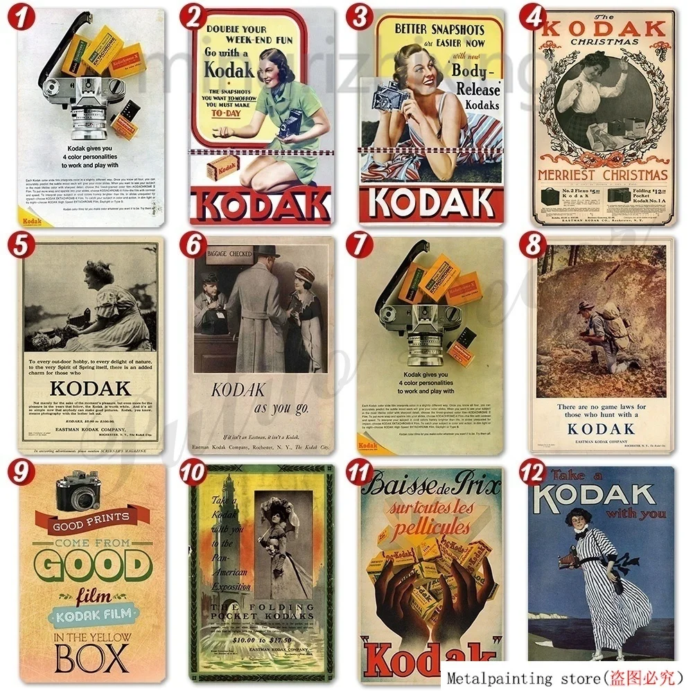 24 вида Kodak Ретро Металлические плакаты Vintege оловянные знаки Настенный декор