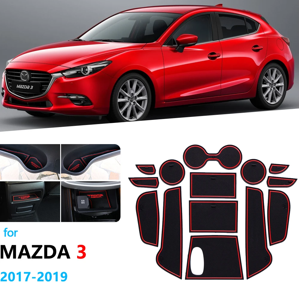 Противоскользящий резиновый подстаканник со слотом для ворот для Mazda 3 BN Axela MK3 подстаканник, коврик для двери, автомобильные наклейки, аксессуары