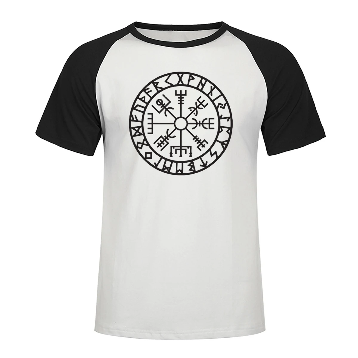 

Cool Men Retro Classic Viking Valhalla Odin Men Cotton T Shirts Fashion Summer Print Raglan Short Sleeve Tshirt Hip Hop Tops