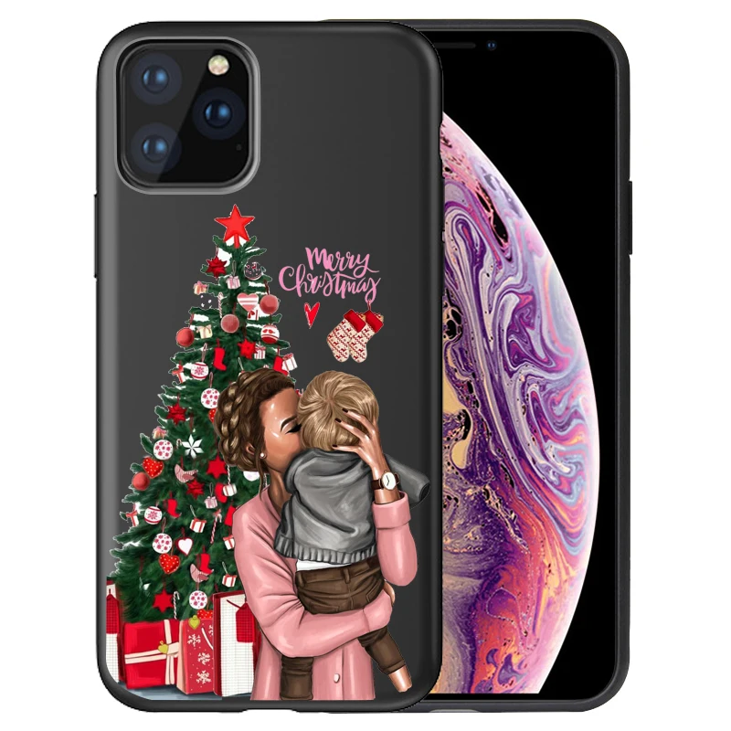 06 Для iphone 11 семья мама девочка мальчик Рождественская елка чехол для телефона для iphone 11 Pro Max 8 7 X XS Max XR 6 7 8 Plus 5S SE - Цвет: 06