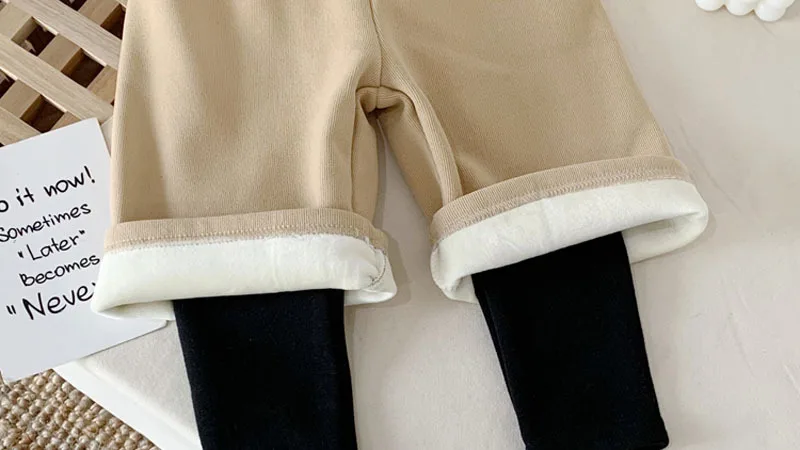 Новинка года; зимний комплект из двух предметов для девочек; плотные теплые флисовые штаны; два цвета