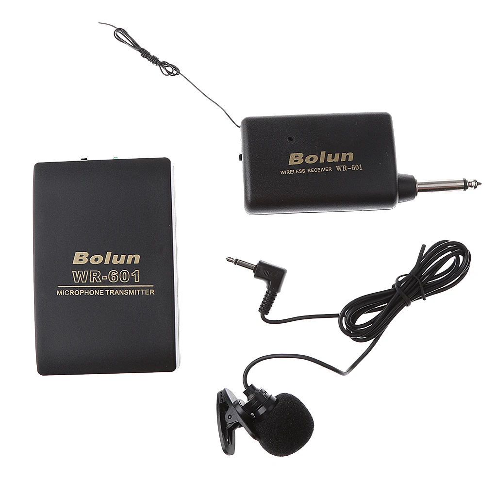 

Clip-on Lapel Microphone w/ 3.5 mm Jack Wireless Mini Microphone FM Transmit Receiver
