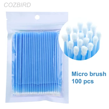 

100 Pcs Disposable Eyelash Extension Remove Clean Micro brush Mascara Brush False Lash Cotton Swab