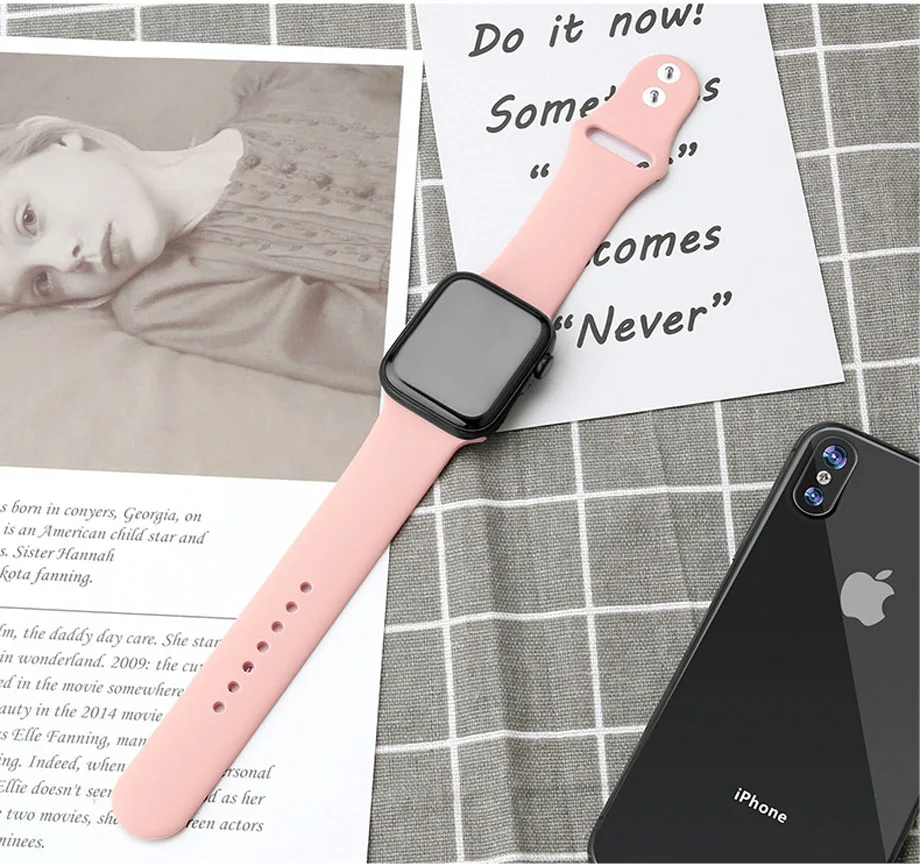 Силиконовый ремешок для Apple watch band 4 3 44 мм 40 мм iwatch band correa 42 мм 38 мм браслет для Apple watch 4 3 2 аксессуары