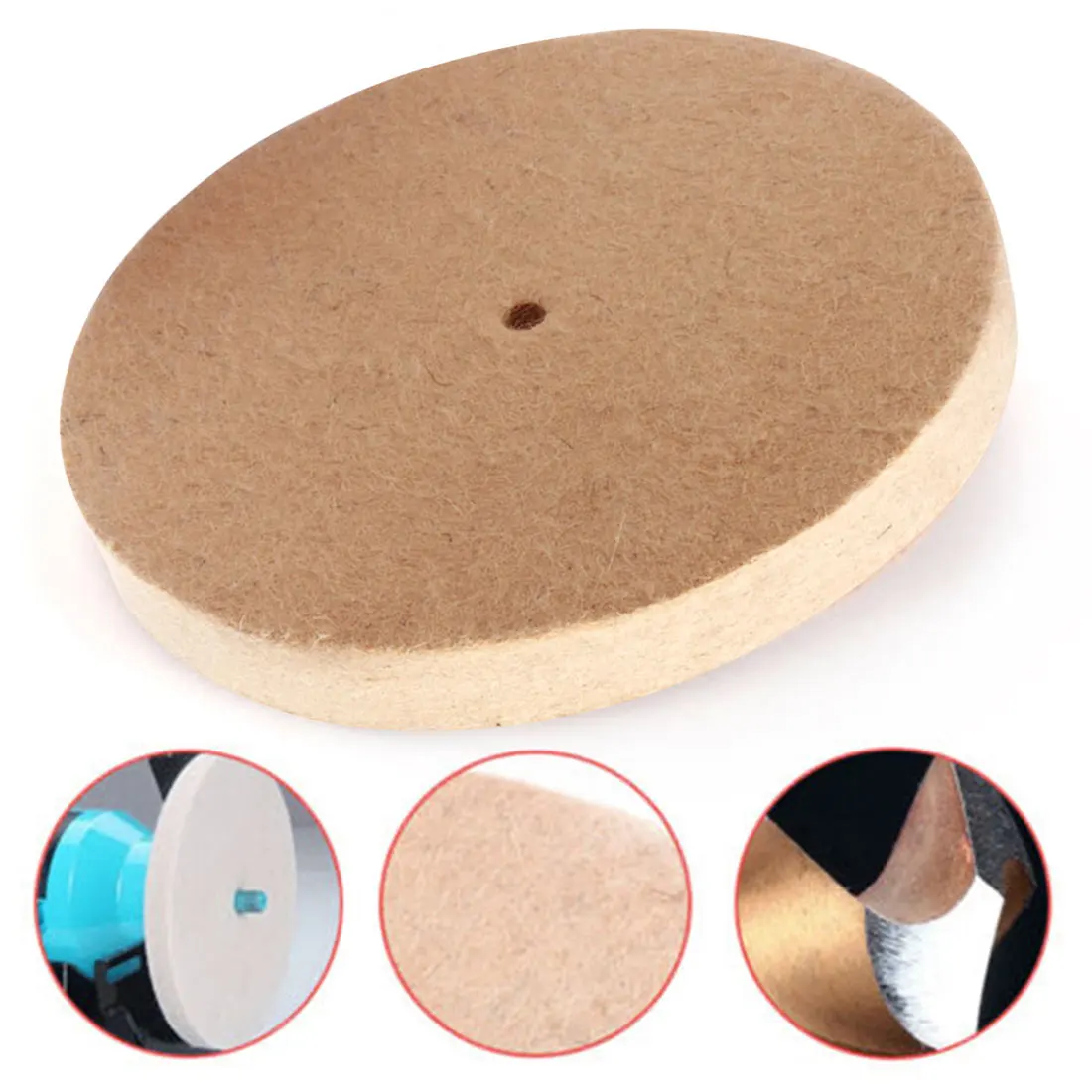 Felt Polishing Buffing Wheel Jade Metal Mirror Grinder Tool Marble Glass Surface Finish Bench Ceramics Wool | Инструменты