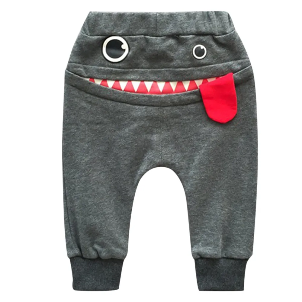 Горячая Распродажа детской одежды шаровары для мальчиков и девочек хлопковые брюки "Акула" детские штаны@ A - Цвет: Серый