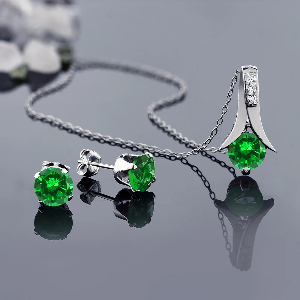 Женский комплект ювелирных изделий GemStoneKing набор из серебра 925 пробы с нано