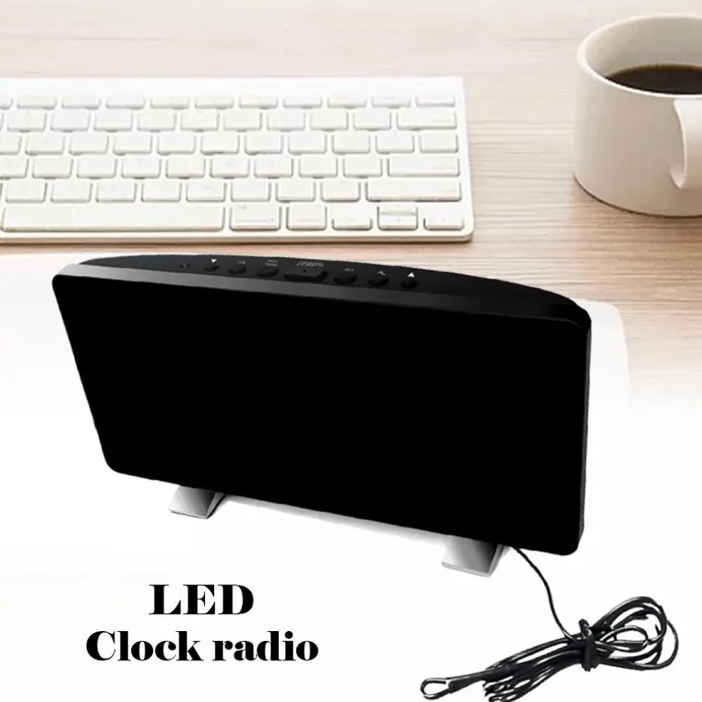 Led Radio Alarm Clock Creative Snooze Electronic Clock Desk Clock Bedroom Office Usb Charging Alarm Clock