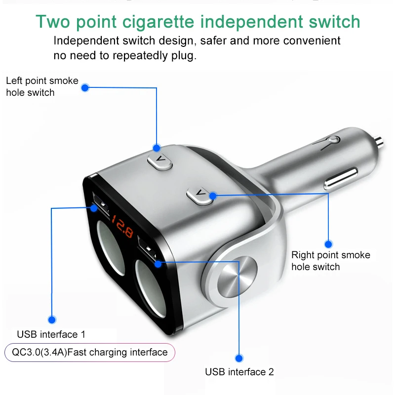 ڵ    й ÷,  USB  , QC3.0  , ޴ MP3 DVR ׼, 12V