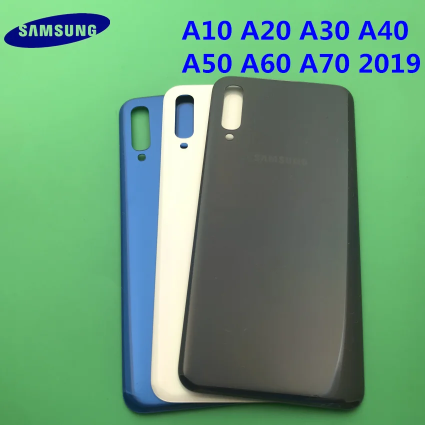 Для samsung Galaxy A10 A20 A30 A40 A50 A60 A70 оригинальная задняя крышка батарейного отсека задняя дверь корпус стеклянная панель Запасная часть