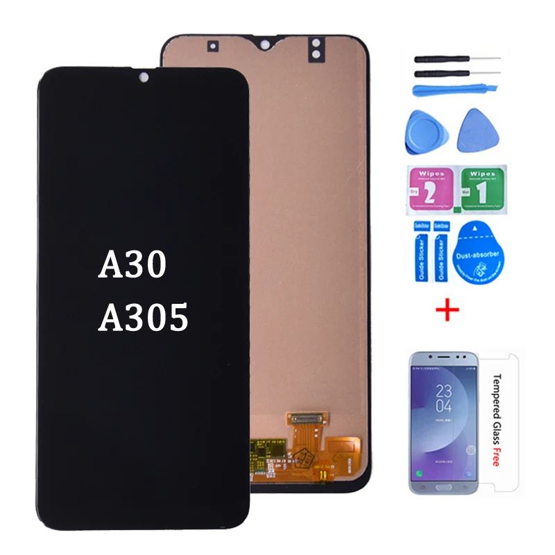 Для SAMSUNG GALAXY A30 ЖК-дисплей A305DS A305FN A305G A305GN A305YN с кодирующий преобразователь сенсорного экрана в сборе
