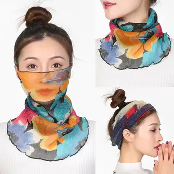 

Women Breathable Floral Anti-UV Outdoor Face Cover Neck Gaiter Headband Scarf mascarillas de proteccion Face Shield